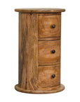 Narrow Drum Chest of Drawers in Oak Finish