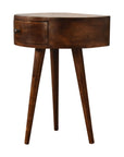 Chestnut Half Moon Bedside Table