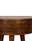 Chestnut Half Moon Bedside Table