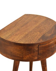 Chestnut Half Moon Bedside Table