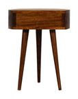 Chestnut Half Moon Bedside Table