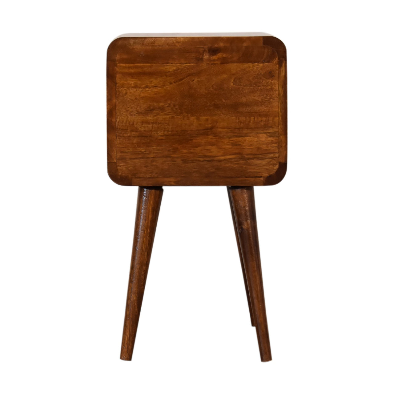 Small Chestnut Curved Bedside Table