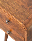 Small Chestnut Curved Bedside Table