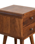 Small Chestnut Curved Bedside Table