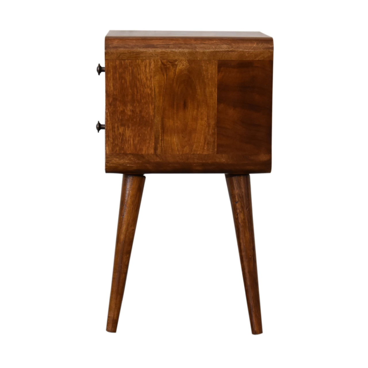 Small Chestnut Curved Bedside Table