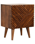 Arwa 2 Drawer Mango Wood Bedside Table in Chestnut