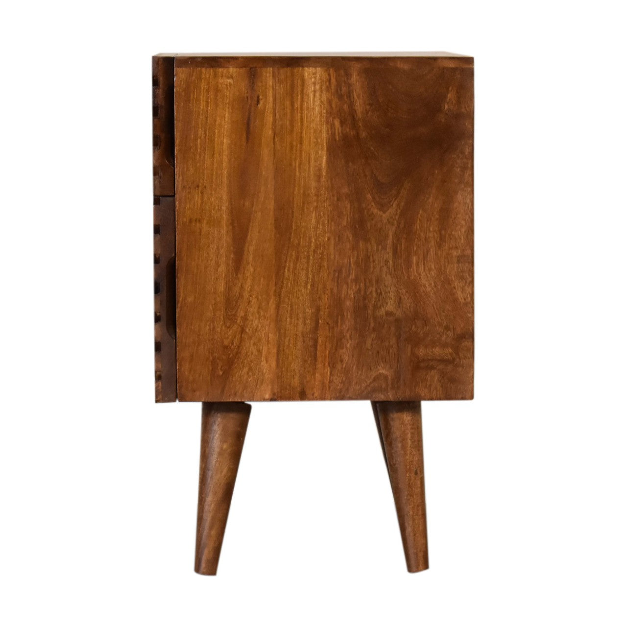 Arwa 2 Drawer Mango Wood Bedside Table in Chestnut