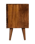 Arwa 2 Drawer Mango Wood Bedside Table in Chestnut