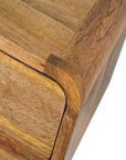 Small Curve Floating Bedside Table in Oak Finish