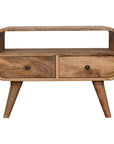 Compact Curved Mango Wood TV Unit