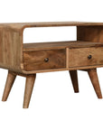 Compact Curved Mango Wood TV Unit