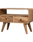 Compact Curved Mango Wood TV Unit