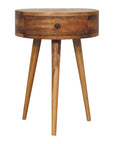 Oslo Small Oak Circular Bedside Table