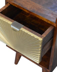 Manila Gold Small Bedside Table Single Drawer