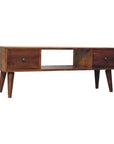 Classic Chestnut Coffee Table with Two Drawers