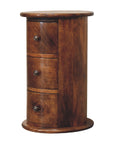 Small Drum Chest of Drawers in Chestnut Finish