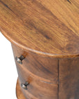 Small Drum Chest of Drawers in Chestnut Finish