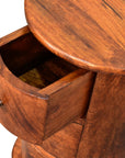 Small Drum Chest of Drawers in Chestnut Finish