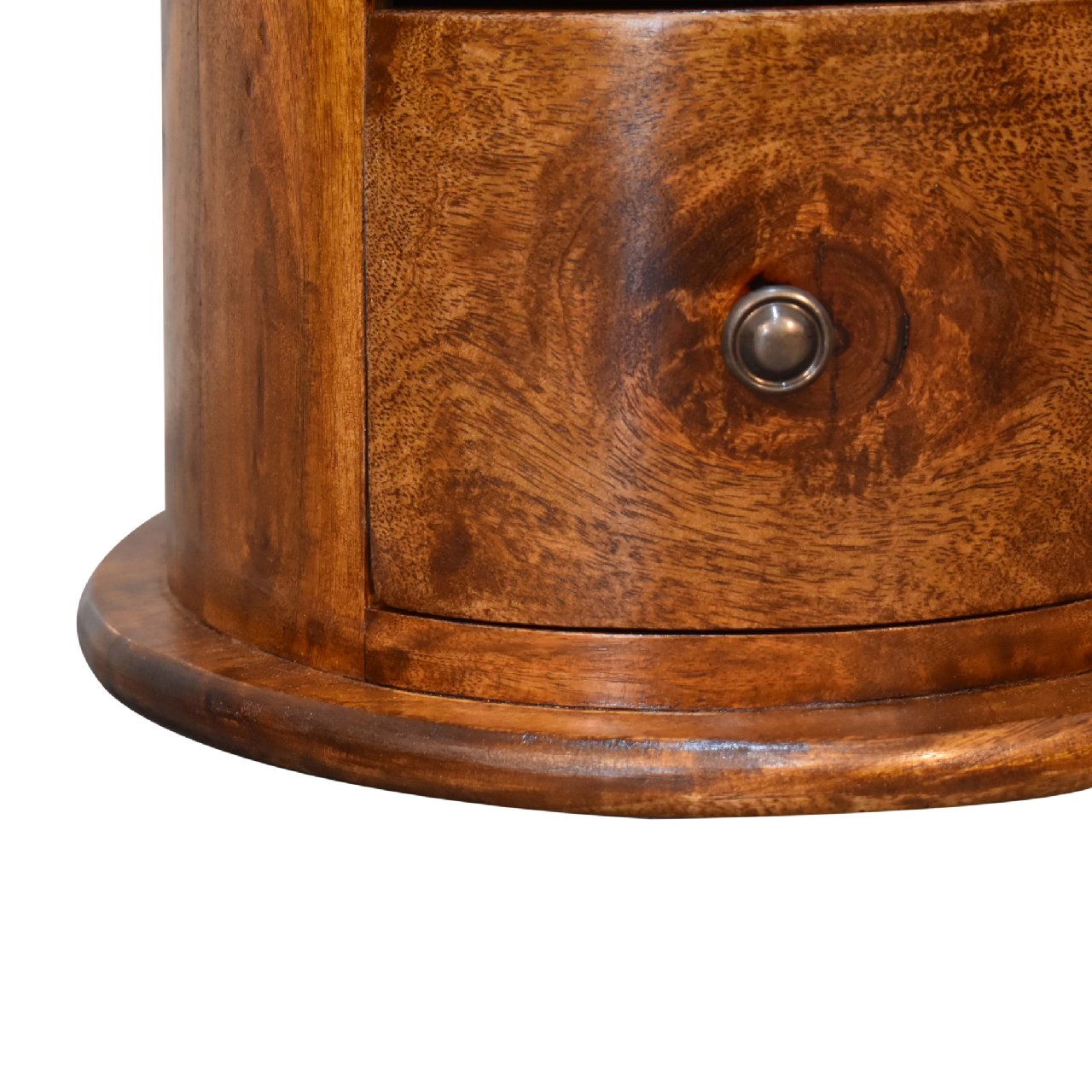 Small Drum Chest of Drawers in Chestnut Finish