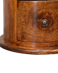 Small Drum Chest of Drawers in Chestnut Finish