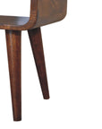 Small Curved Mango Wood Bedside Table in Chestnut Finish