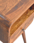 Small Chestnut Curve Open Bedside Table