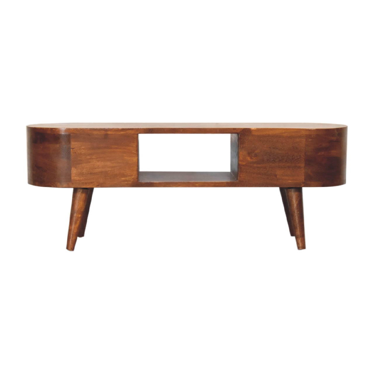 Laholm Mango Wood TV Unit in Chestnut