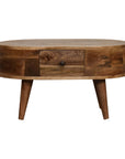 Small Rounded Mango Wood Coffee Table