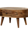 Small Rounded Mango Wood Coffee Table