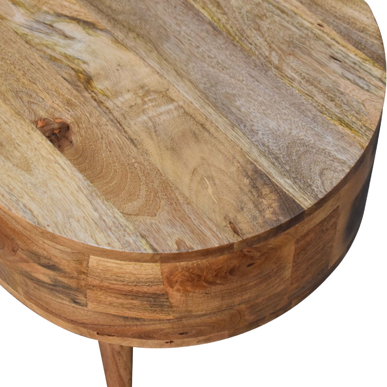 Small Rounded Mango Wood Coffee Table