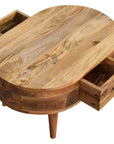 Small Rounded Mango Wood Coffee Table