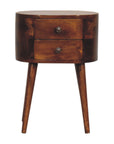 Small Chestnut Rounded Bedside Table