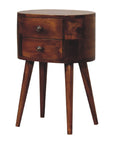 Small Chestnut Rounded Bedside Table