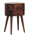 Small Chestnut Rounded Bedside Table