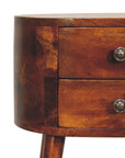 Small Chestnut Rounded Bedside Table