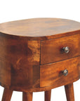 Small Chestnut Rounded Bedside Table