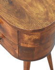 Small Chestnut Rounded Bedside Table