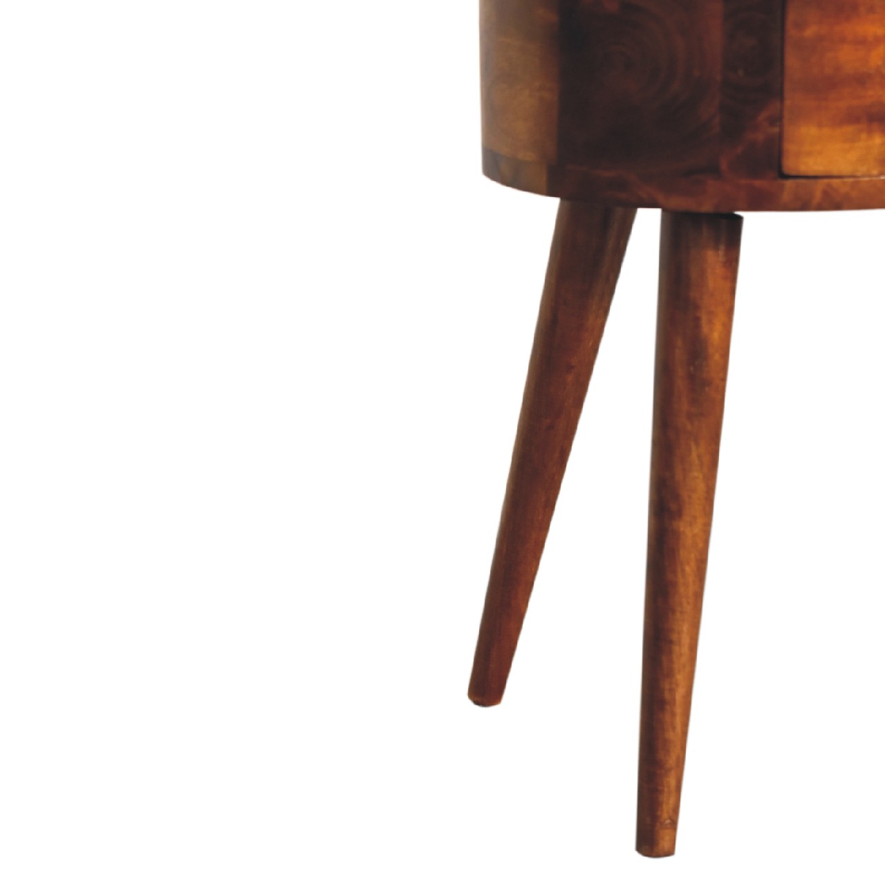 Small Chestnut Rounded Bedside Table