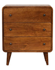 Narrow Curved Chestnut Chest of Drawers