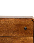 Narrow Curved Chestnut Chest of Drawers