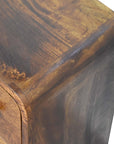 Narrow Curved Chestnut Chest of Drawers