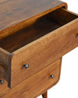 Narrow Curved Chestnut Chest of Drawers