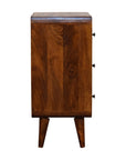 Narrow Curved Chestnut Chest of Drawers