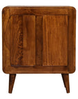 Narrow Curved Chestnut Chest of Drawers