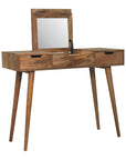 Mango Wood Foldable Mirror Dressing Table