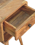 Goa North Mango Wood Bedside Table in Oak