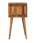 Narrow Mango Wood Bedside Table in Oak Finish