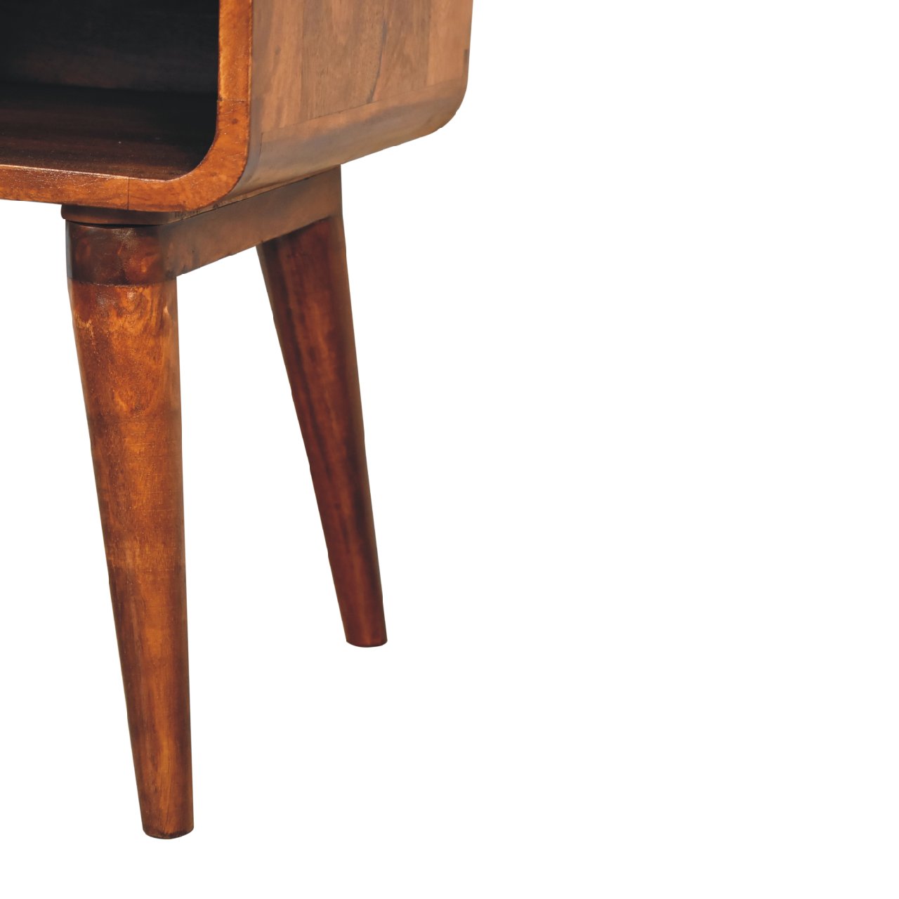 Curve Chestnut Bedside Table