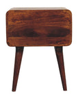 Curve Chestnut Bedside Table