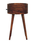 Round Sheesham Wood Bedside Table